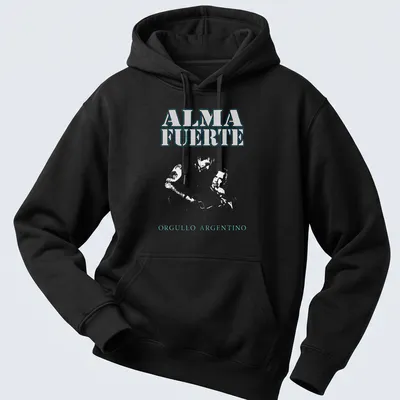 Bold typography tee celebrating Argentinian pride in light blue and white — printed on a unisex hoodie