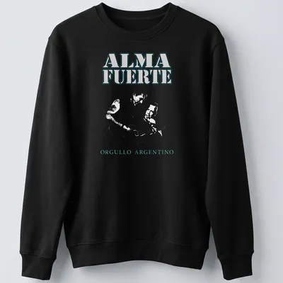 Bold typography tee celebrating Argentinian pride in light blue and white — printed on a unisex sweatshirt