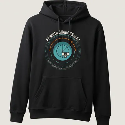 Graphic T-shirt featuring beach umbrella and humorous workstation text — printed on a unisex hoodie