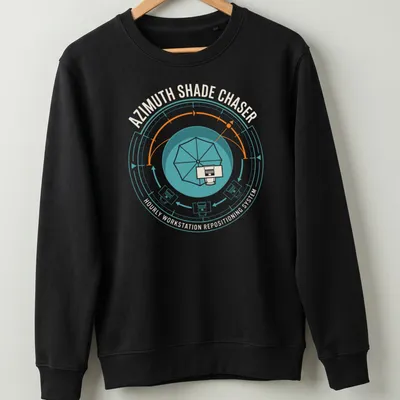 Graphic T-shirt featuring beach umbrella and humorous workstation text — printed on a unisex sweatshirt