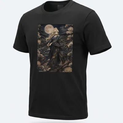 Anime-style T-shirt featuring a samurai in a garden with the word 'Balalaika'