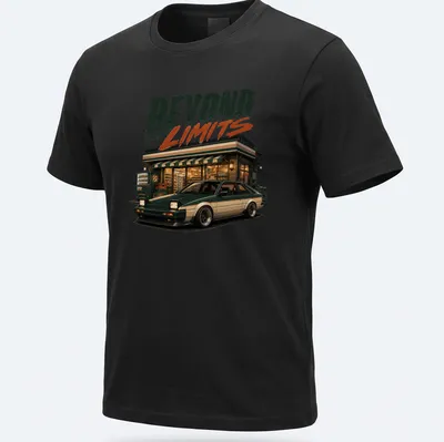 Vintage JDM car t-shirt featuring retro design with bold text — printed on a unisex t-shirt