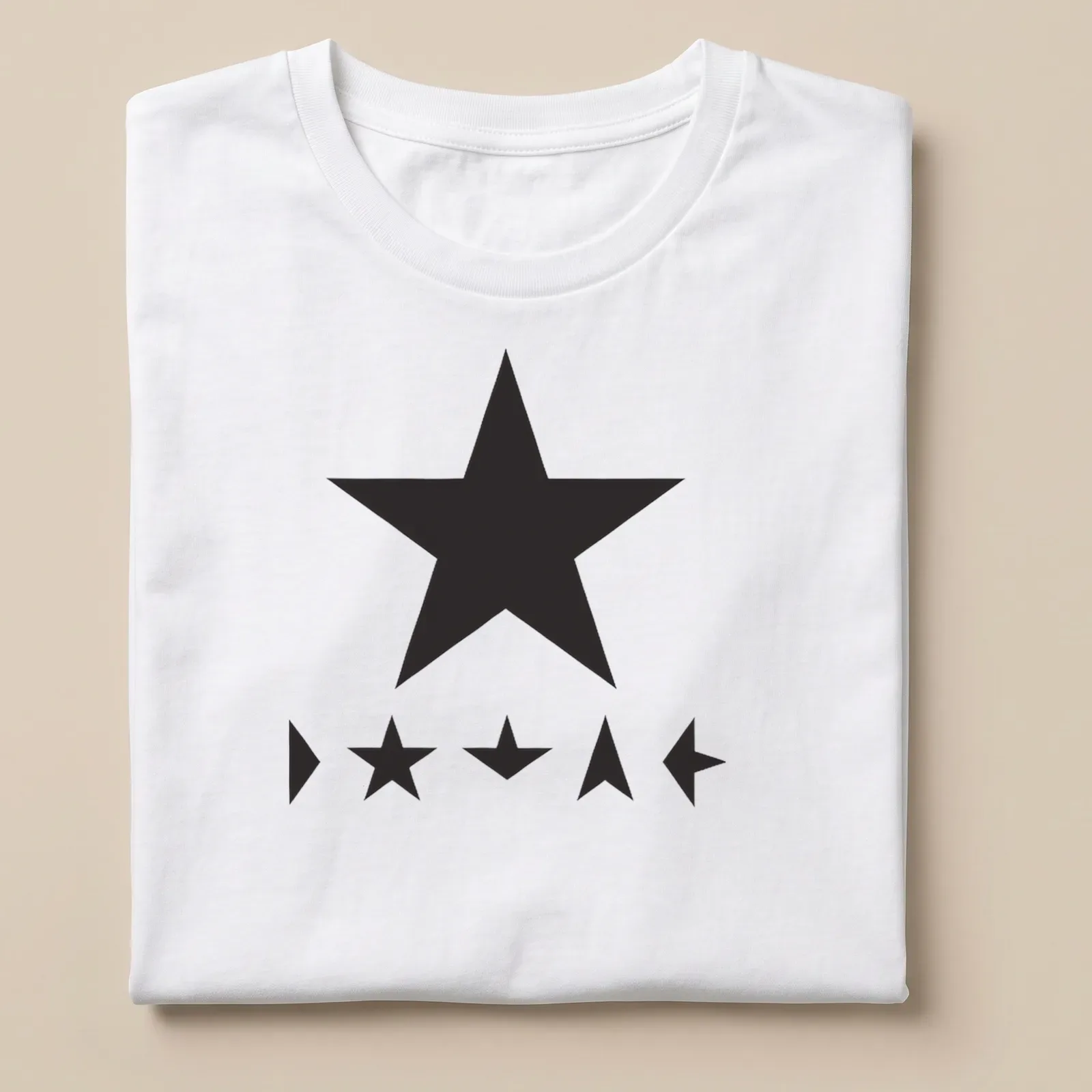 Minimalist Blackstar t-shirt featuring star shapes in black print — printed on a unisex t-shirt