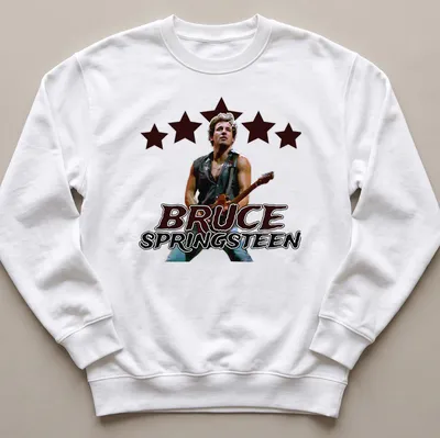 Vintage style Bruce Springsteen t-shirt with bold lettering — printed on a unisex sweatshirt