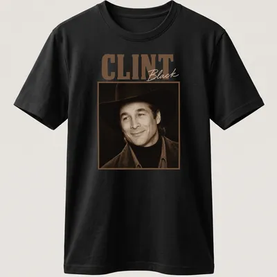 Vintage sepia portrait of a cowboy with black hat and bold text