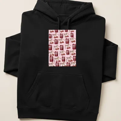 Vibrant graphic of Dr Pepper (23) cherry cans on a playful — printed on a unisex hoodie