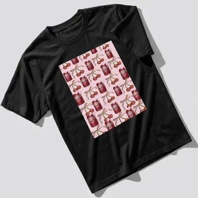 Vibrant graphic of Dr Pepper (23) cherry cans on a playful t-shirt