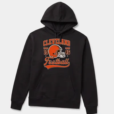 Vintage Cleveland football t-shirt featuring a retro helmet design — printed on a unisex hoodie