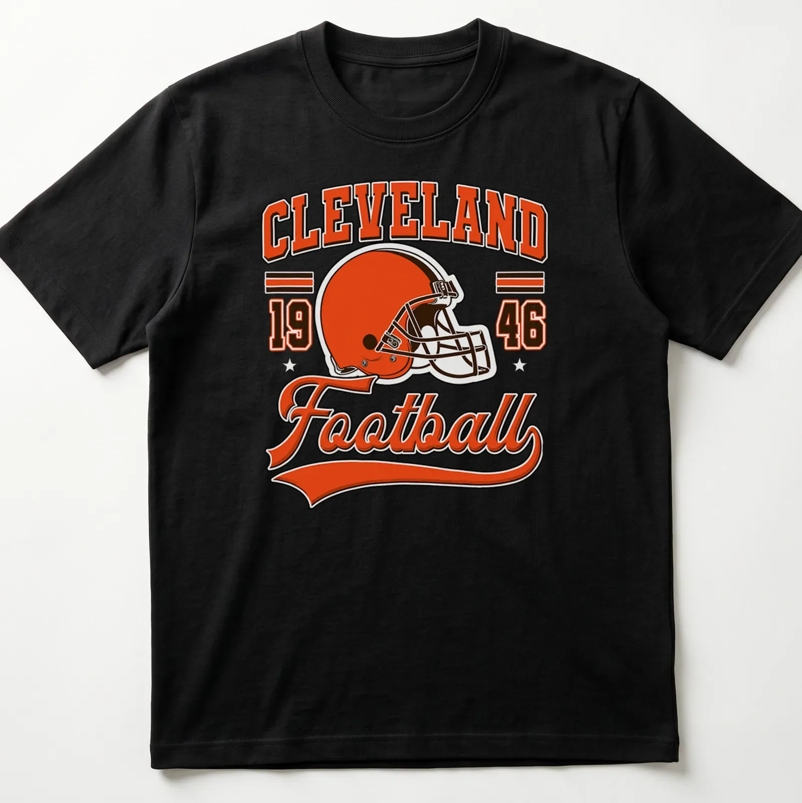 Vintage Cleveland football t-shirt featuring a retro helmet design — printed on a unisex t-shirt