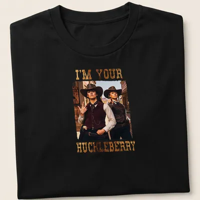 Vintage T-shirt featuring two cowgirls and the words I'm Your Huckleberry