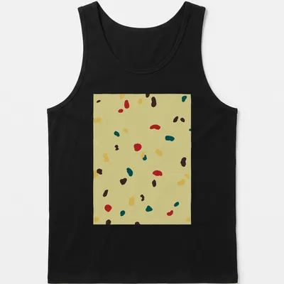 Abstract pattern of Italian panettone fruitcake slices in vibrant colors — printed on a tank top