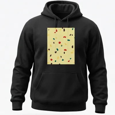 Abstract pattern of Italian panettone fruitcake slices in vibrant colors — printed on a unisex hoodie