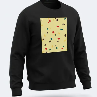 Abstract pattern of Italian panettone fruitcake slices in vibrant colors — printed on a unisex sweatshirt