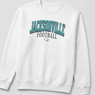 Vintage athletic tee featuring Jacksonville Football in bold lettering — printed on a unisex sweatshirt