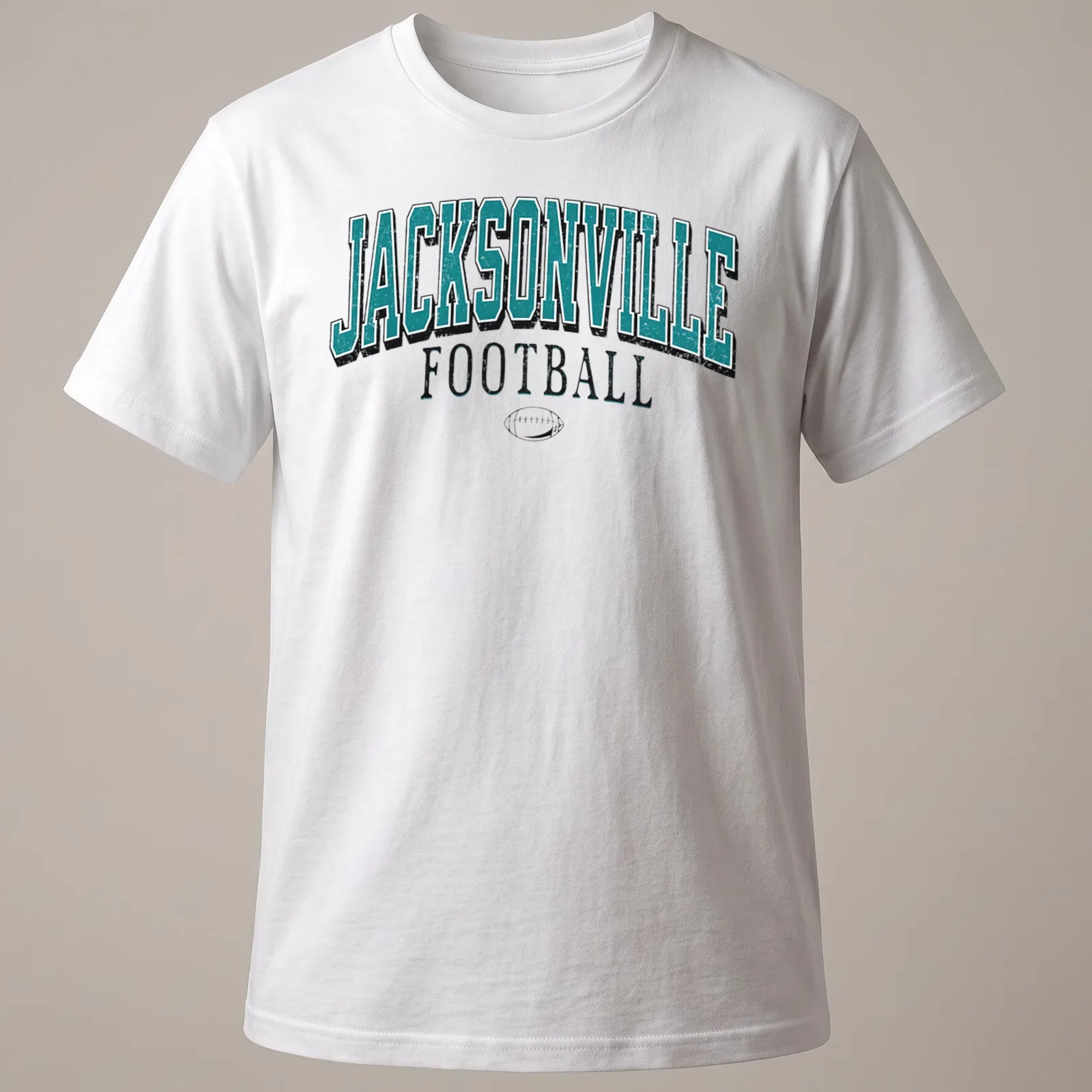 Vintage athletic tee featuring Jacksonville Football in bold lettering — printed on a unisex t-shirt