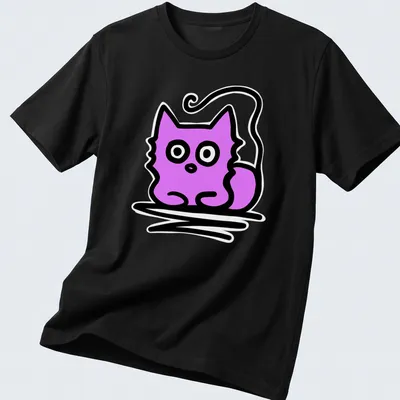 Kawaii line-art of a lavender kitty with the text 'Just Chillin' above.