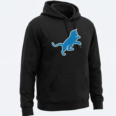 Silhouette of a blue cat with the text Motor City Kitties — printed on a unisex hoodie