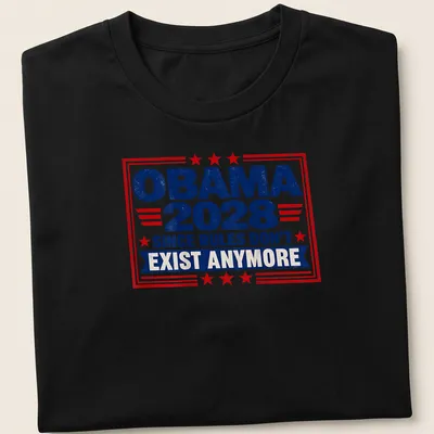Vintage distressed Obama 2028 slogan t-shirt in red, blue, and white