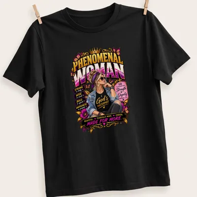 Inspirational graphic featuring a confident woman with empowering text from Proverbs 31:25