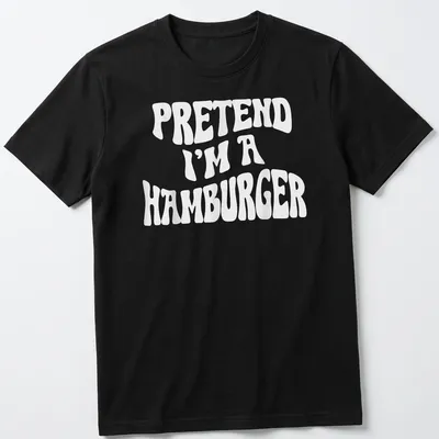 Funny Halloween t-shirt featuring the phrase Pretend I'm A Hamburger — printed on a unisex t-shirt