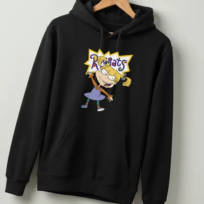Cartoon print of a blonde girl character from Rugrats with colorful accents — printed on a unisex hoodie