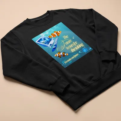 Clownfish illustration with inspirational text in vibrant ocean colors — printed on a unisex sweatshirt