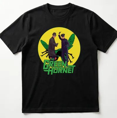 Vintage Green Hornet T-shirt featuring classic characters in green and yellow