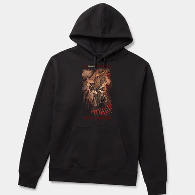 Vintage distressed tee featuring a fierce eagle and text about hope and nihilism — printed on a unisex hoodie