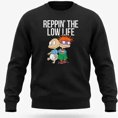 Cartoon T-shirt featuring two playful babies with joyful expressions — printed on a unisex sweatshirt